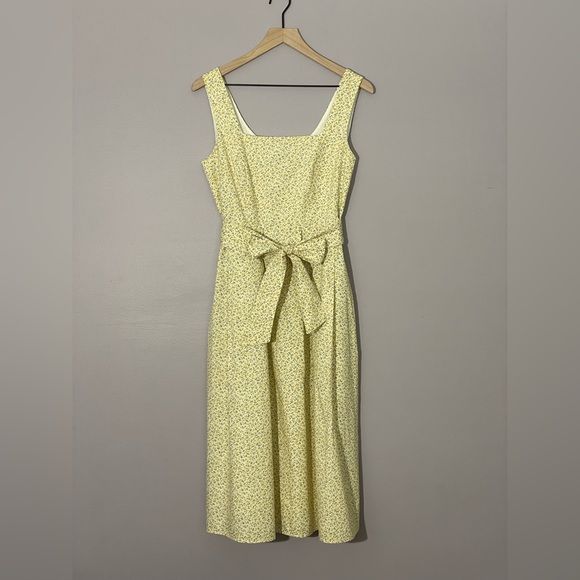 Daniel Cremieux Botanical Garden Yellow Floral Midi Dress- Size 4 - Picture 2 of 3